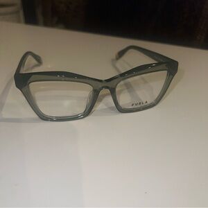 NEW FURLA VFU767V GLASSES PLASTIC GREEN SQUARE 135 FULL-RIM WOMENS